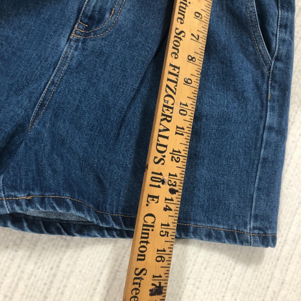 Denim Blvd Los Angeles Paperbag Waist High Rise Denim Shorts Dark Wash Large - Picture 3 of 7